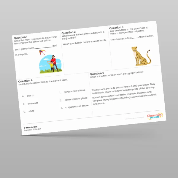 An image of the 5-Minute GPS Summer 2 Week 1 Resource