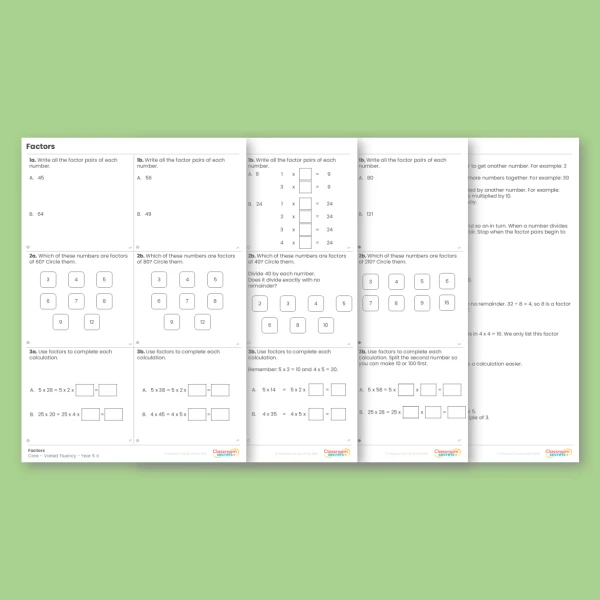 Year 5 Factors Multiplication and Division A Varied Fluency