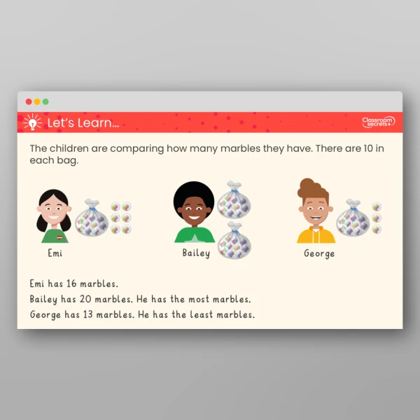 An image of the Order Objects and Numbers Teaching PPT Resource