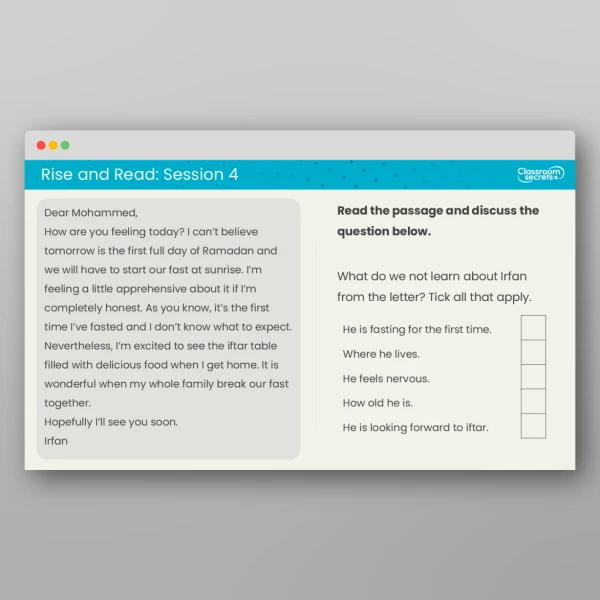 An image of the Rise and Read Traditions of Ramadan Resource