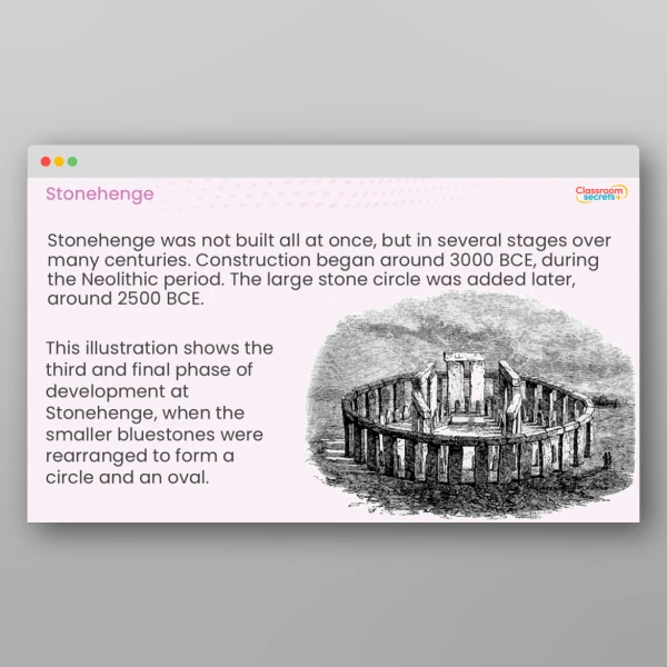 An image of the UKS2 Stonehenge Teaching PPT Resource