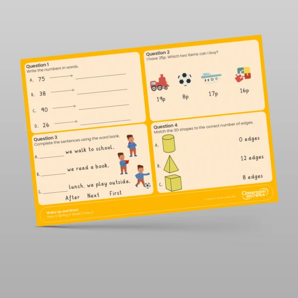 An image of the Spring 2 Week 2 Wake Up and Work Resource