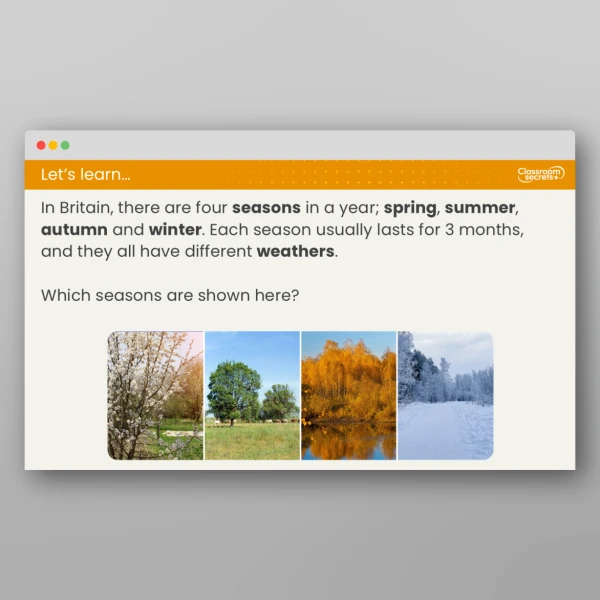 An image of the Lesson 2: What is the Weather Like in the Different Seasons? Resource