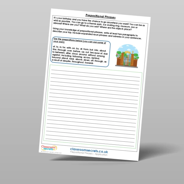 An image of the Prepositional Phrases Application Resource