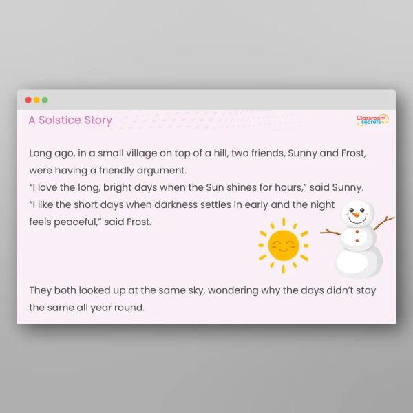 An image of the Whole School Assembly A Solstice Story Resource