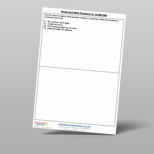 Year 6 Read And Write Numbers To 10 000 000 Discussion Problem Resource ...