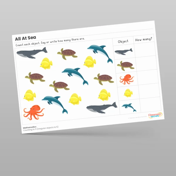 An image of the Amazing World - All At Sea Maths Activities Resource