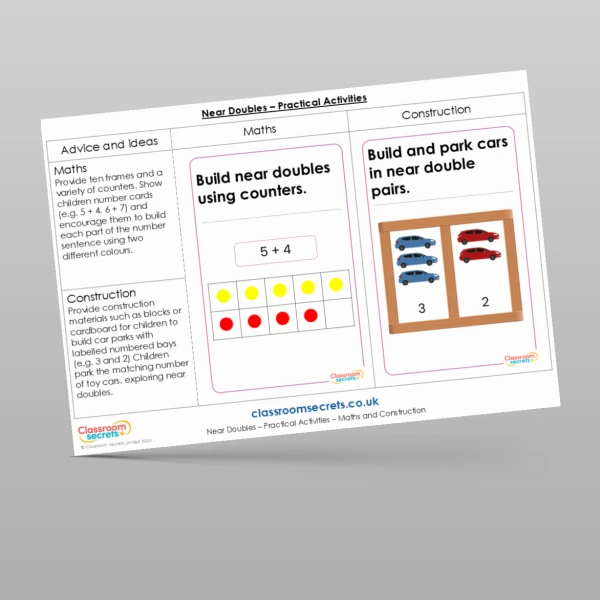 An image of the Near Doubles Practical Activities Resource