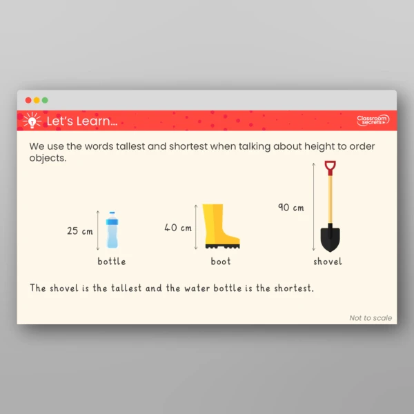 An image of the Order Lengths and Heights Teaching PPT Resource