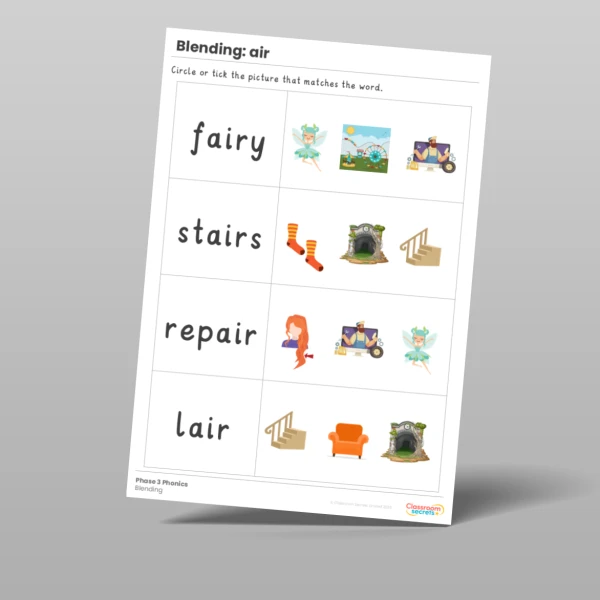 An image of the Phonics Blending Activities air Resource