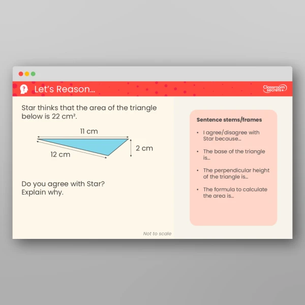 An image of the Area of Any Triangle Teaching PPT Resource