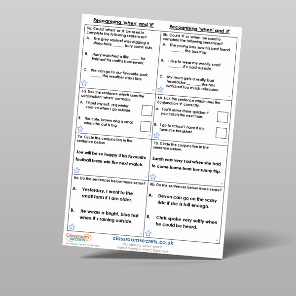 Year 2 Recognising When And If Varied Fluency 2 Resource | Classroom ...
