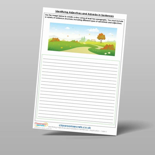 An image of the Identifying Adjectives and Adverbs in Sentences Application Resource