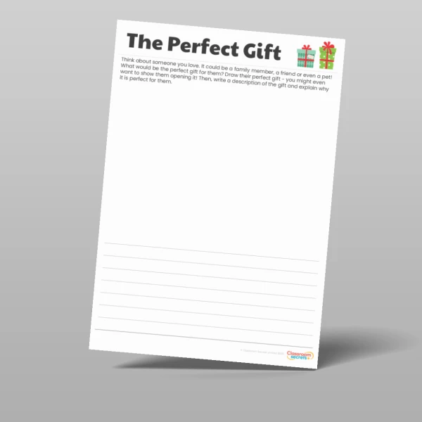 An image of the The Perfect Gift Worksheet Resource