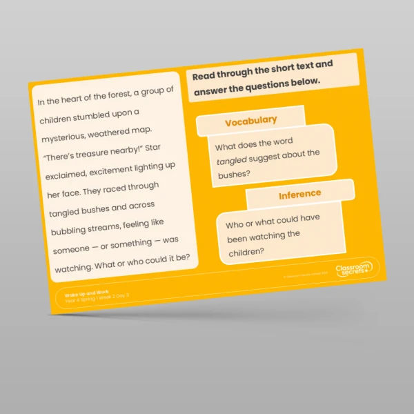 An image of the Spring 1 Week 2 Wake Up and Work Resource