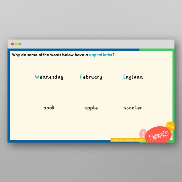 An image of the Consolidating Capital Letters Teaching PPT Resource
