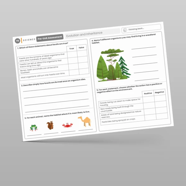 An image of the Evolution and Inheritance Pre-Unit Assessment Resource