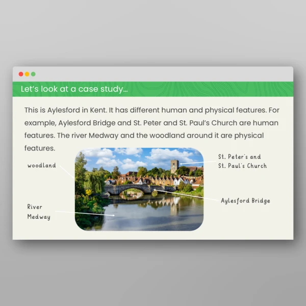 An image of the What are the Differences Between Human and Physical Features? Geography PPT Resource