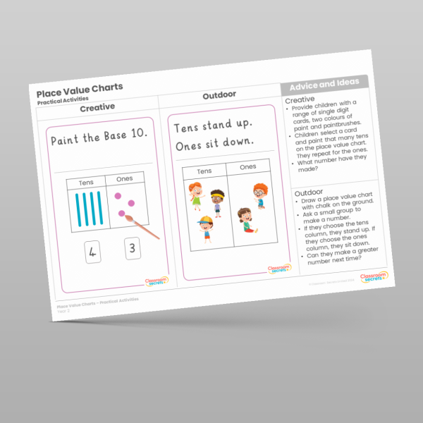 Year 2 Place Value Charts Practical Activities Resource | Classroom Secrets