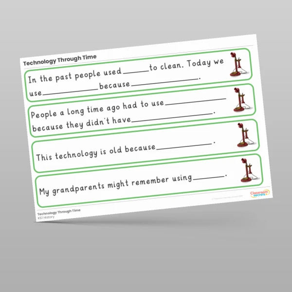 An image of the Technology Through Time Stem Sentences Resource