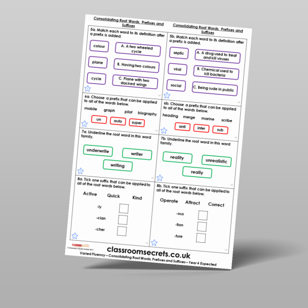 Year 4 Consolidating Root Words Varied Fluency Resource | Classroom Secrets
