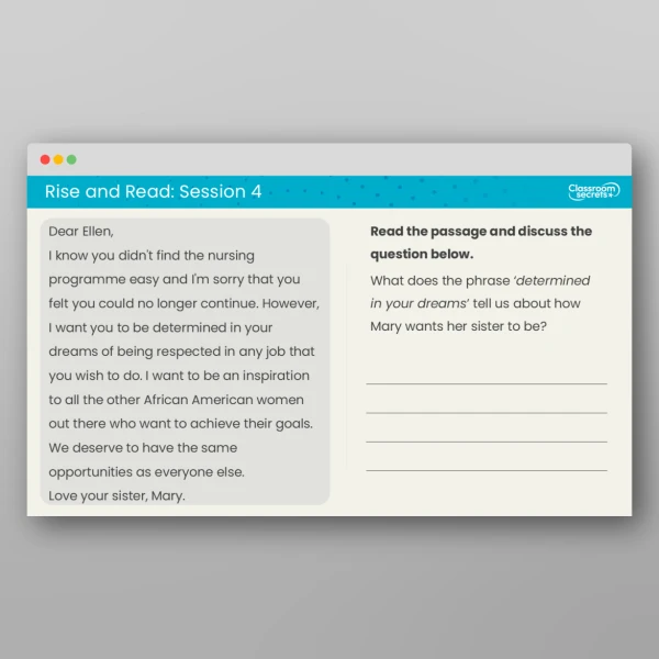 An image of the Rise and Read Mary Eliza Mahoney Resource