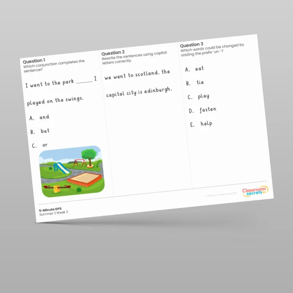 An image of the 5-Minute GPS Summer 2 Week 2 Resource