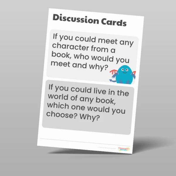 An image of the World Book Day Discussion Cards Resource
