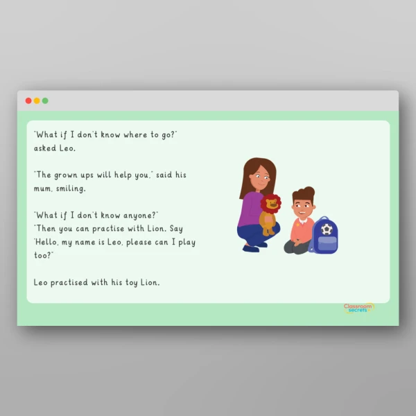 An image of the Starting Reception School Readiness Story Resource