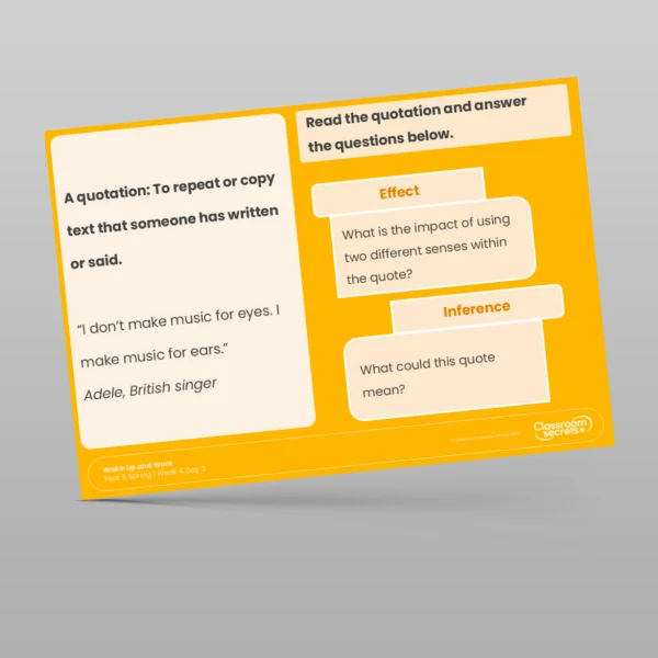 An image of the Spring 1 Week 4 Wake Up and Work Resource