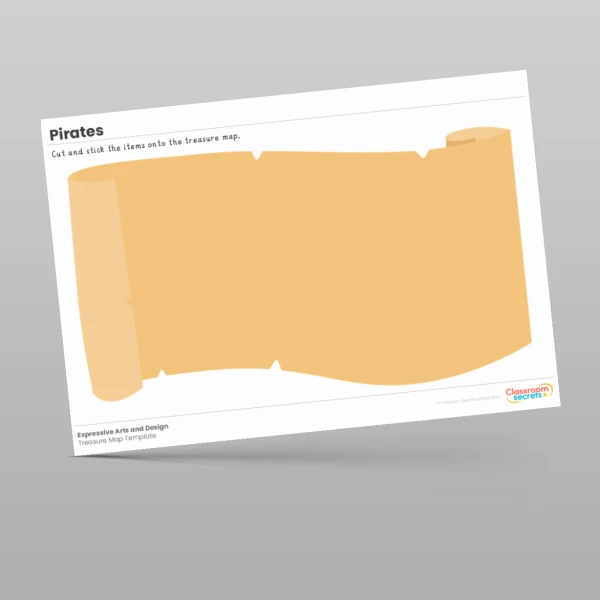 An image of the Pirates Treasure Map Cut and Stick Resource