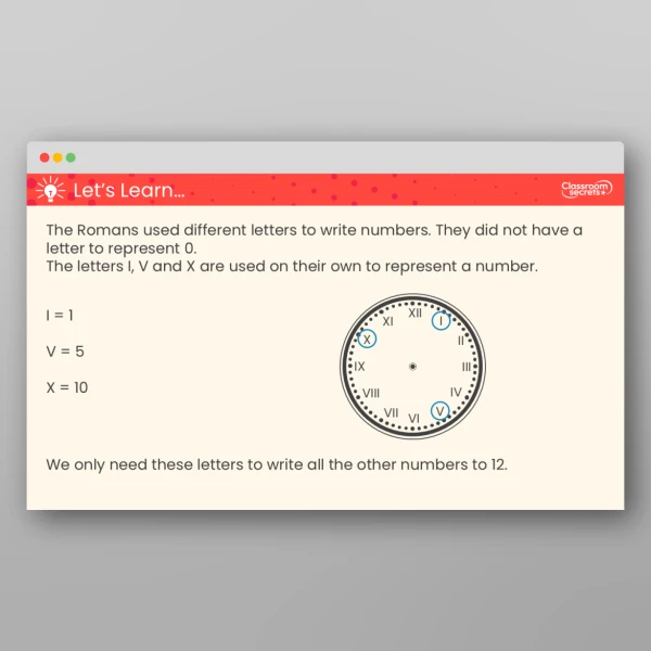 An image of the Roman Numerals to 12 Teaching PPT Resource