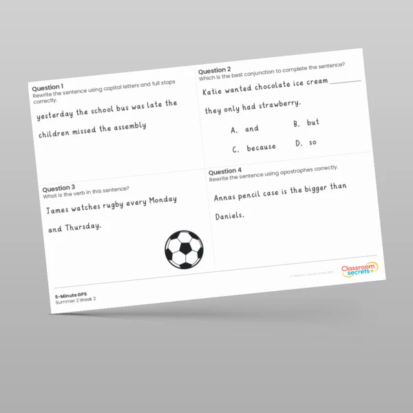 An image of the 5-Minute GPS Summer 2 Week 2 Resource