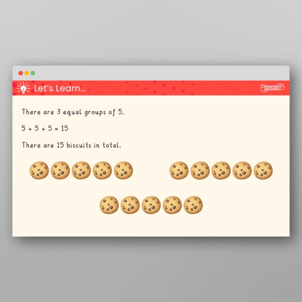 An image of the Add Equal Groups Teaching PPT Resource