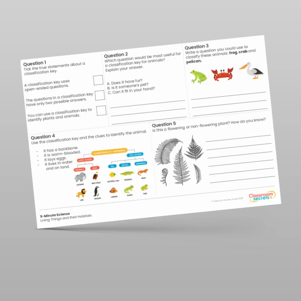 An image of the Living Things and their Habitats 5-Minute Science Resource