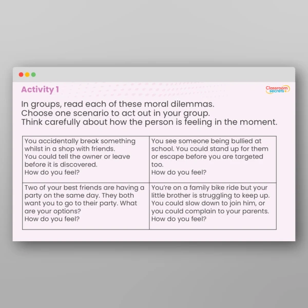 An image of the UKS2 What Is a Moral Dilemma? PPT Resource