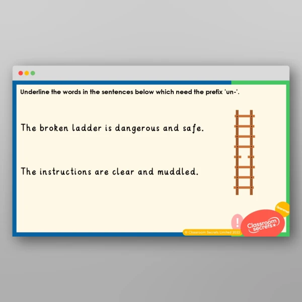 An image of the Adding ‘un-’ Teaching PPT Resource