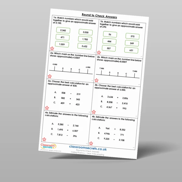 Year 5 Round To Check Answers Varied Fluency Resource Classroom Secrets