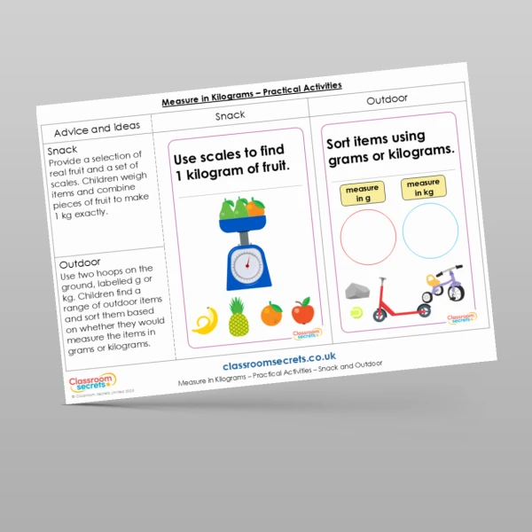 An image of the Measure in Kilograms Practical Activities Resource