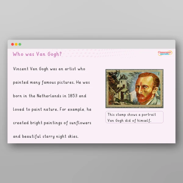 An image of the Van Gogh Inspired Art Activity Resource