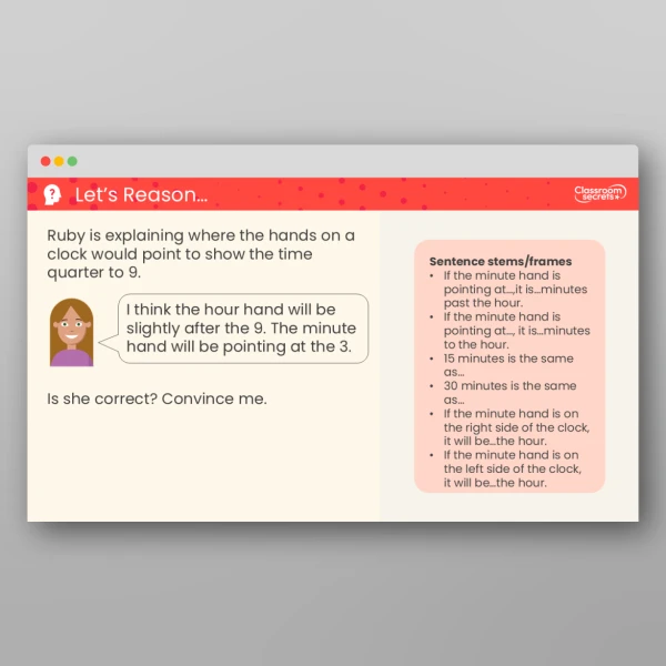 An image of the Tell the Time to 5 Minutes Teaching PPT Resource