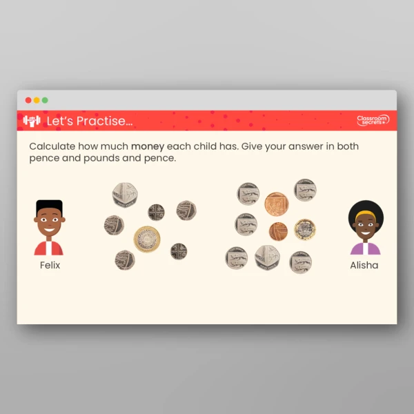 An image of the Convert Pounds and Pence Teaching PPT Resource