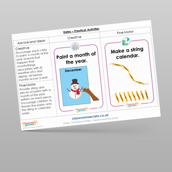 Year 1 Dates Practical Activities Resource | Classroom Secrets
