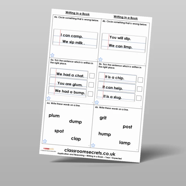 An image of the Writing in a Book Application and Reasoning Resource