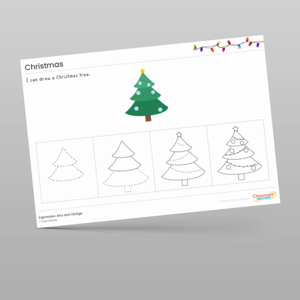 An image of the Christmas I Can Draw Resource