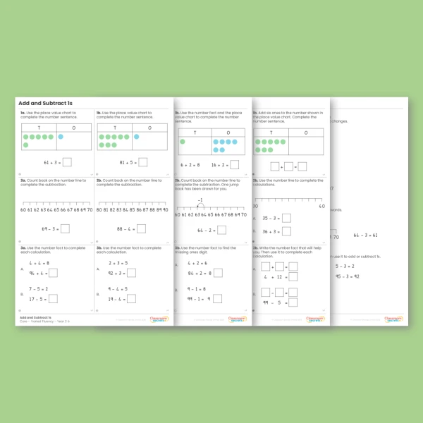 Year 2 Add and Subtract 1s Addition and Subtraction Varied Fluency