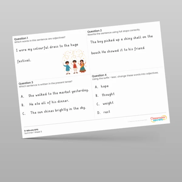 An image of the 5-Minute GPS Summer 1 Week 5 Resource