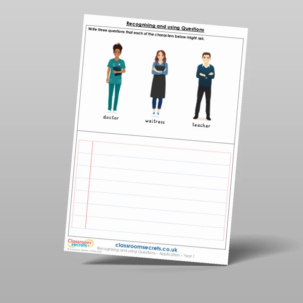 An image of the Recognising and using Questions Application Resource