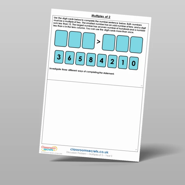 An image of the Multiples of 2 Discussion Problem Resource