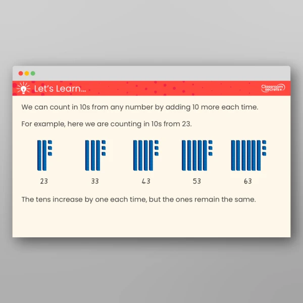An image of the Count in 2s, 5s and 10s Teaching PPT Resource
